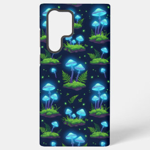 Para Samsung Galaxy S22 Ultra Funda de teléfono con patrón de brillo de hongo bi