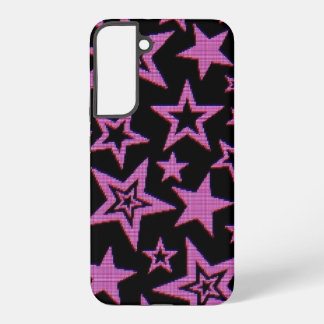 Para Samsung Galaxy S22+ Funda de teléfono con patrón de estrella rosa Y2K 