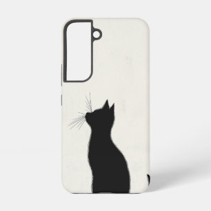 Para Samsung Galaxy S22 Funda de teléfono con silueta de gato de medianoch
