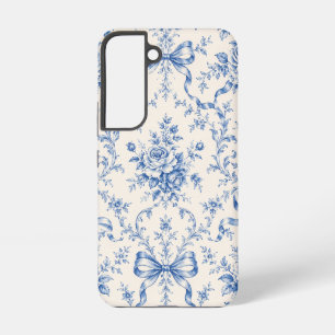 Para Samsung Galaxy S22 Funda de teléfono con toile de cinta de rosa rococ