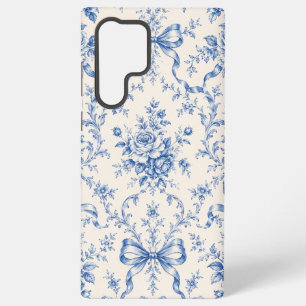 Para Samsung Galaxy S22 Ultra Funda de teléfono con toile de cinta de rosa rococ