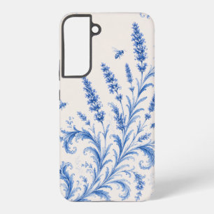 Para Samsung Galaxy S22+ Funda de teléfono de abeja lavanda Chinoiserie azu