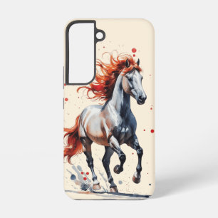 Para Samsung Galaxy S22 Funda de teléfono de acuarela de caballo con espír