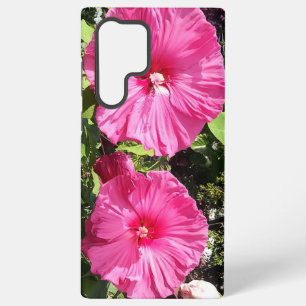 Para Samsung Galaxy S22 Ultra Funda de teléfono de flor de hibisco rosa