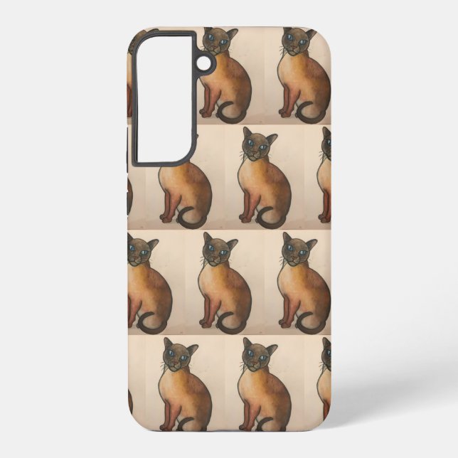 Para Samsung Galaxy Funda de teléfono de gato siamés (Reverso )