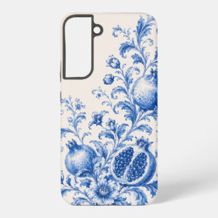 Para Samsung Galaxy S22+ Funda de teléfono de granada Chinoiserie azul