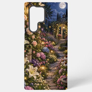 Para Samsung Galaxy S22 Ultra Funda de teléfono de jardín bajo la luz de la luna