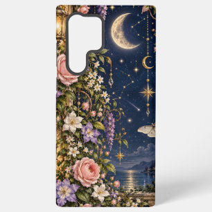 Para Samsung Galaxy S22 Ultra Funda de teléfono de jardín floral iluminado por l