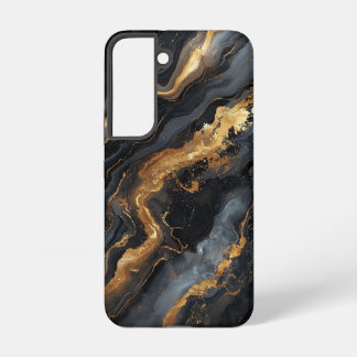 Para Samsung Galaxy S22 Funda de teléfono de mármol negro y dorado de lujo