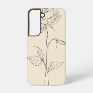 Para Samsung Galaxy S22 Funda de teléfono elegancia de línea de rosa