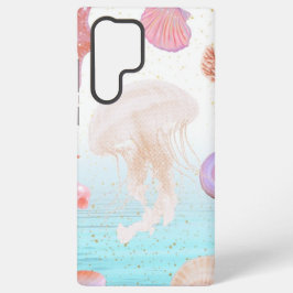 Para Samsung Galaxy S22 Ultra Funda de teléfono estética de océano con medusas y