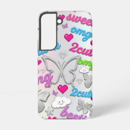Para Samsung Galaxy S22 Funda de teléfono estética Y2K mariposa nostalgia
