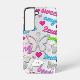 Para Samsung Galaxy S22 Funda de teléfono estética Y2K mariposa nostalgia