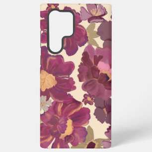 Para Samsung Galaxy S22 Ultra Funda de teléfono floral púrpura