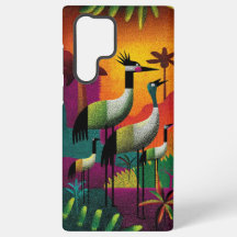 Funda de teléfono Jungle Pop con Grullas Coronadas