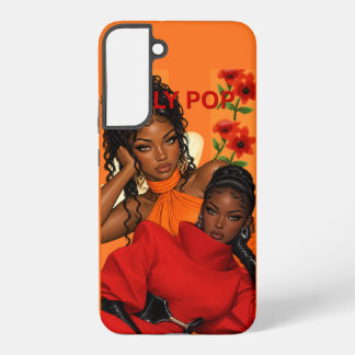 Para Samsung Galaxy S22+ Funda de teléfono naranja de moda femenina pop