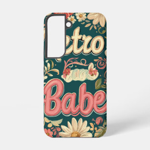 Para Samsung Galaxy S22 Funda de teléfono Retro Babe Floral (Amarillo)