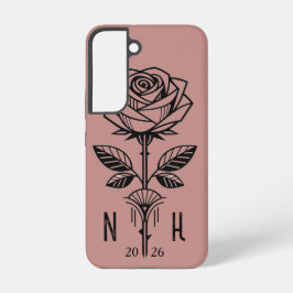Para Samsung Galaxy S22 Funda de teléfono rosa Art Deco conmemorativa - Sa
