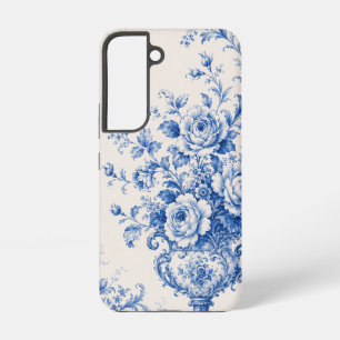 Para Samsung Galaxy S22 Funda de teléfono Urna Floral Chinoiserie Blanco A