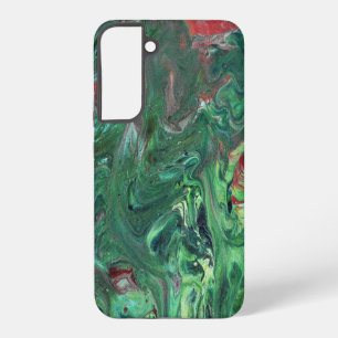 Para Samsung Galaxy S22+ Funda de teléfono verde ocupada abstracta salvaje 