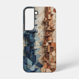Para Samsung Galaxy S22 Funda de Torres Futuristas de Azul Marino y Terrac