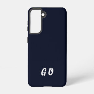 Para Samsung Galaxy S21 Monograma elegante funda inicial de teléfono azul