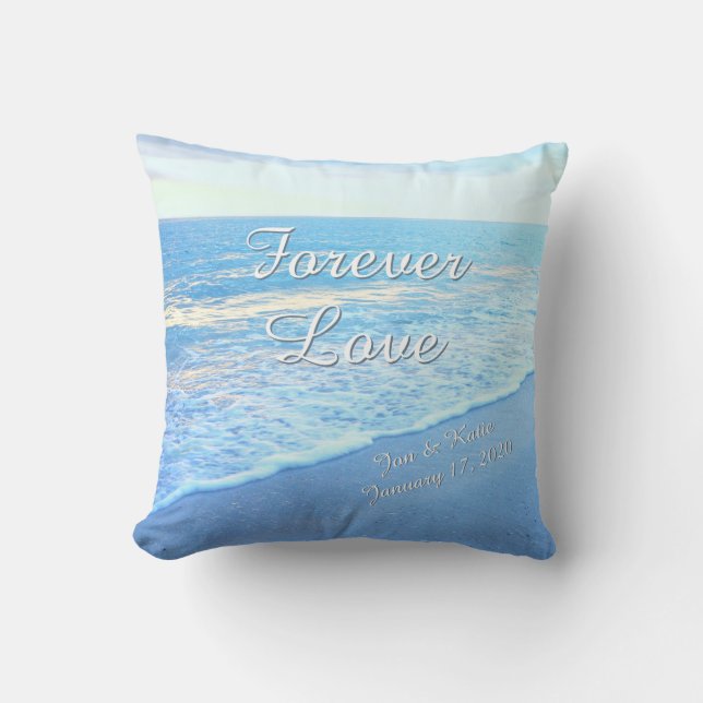 Para siempre Amor Beachy almohadas decorativas PER (Anverso)