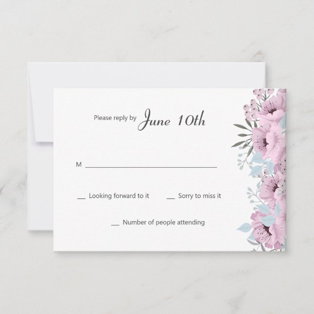 Para siempre en las tarjetas de RSVP del amor (Anverso)