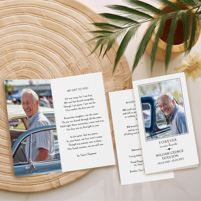 Para siempre en nuestra tarjeta de oración de memo (Memorial Prayer Card with photos, poem and mini eulogy - by Darling & May)