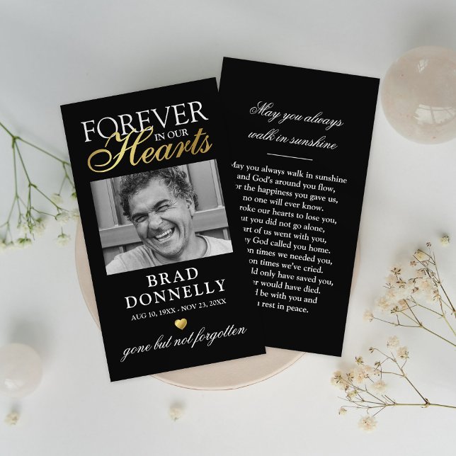 Para siempre en nuestra tarjeta de oración funerar (Subido por el creador)