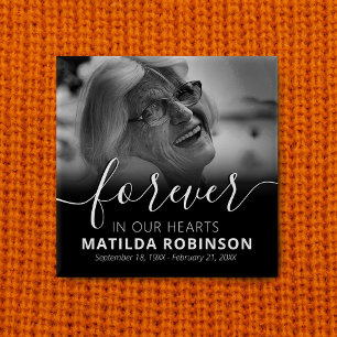 Para siempre en nuestro corazón botón de foto fune