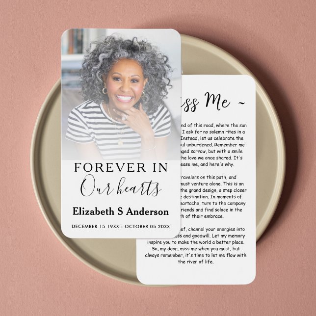 Para siempre en nuestro corazón tarjeta de oración (Subido por el creador)