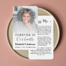 Para siempre en nuestro corazón tarjeta de oración