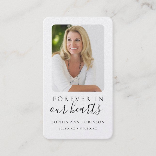 Para siempre en nuestros corazones foto tarjeta de (Anverso)