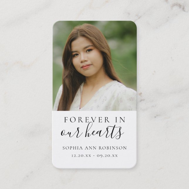 Para siempre en nuestros corazones foto tarjeta de (Anverso)