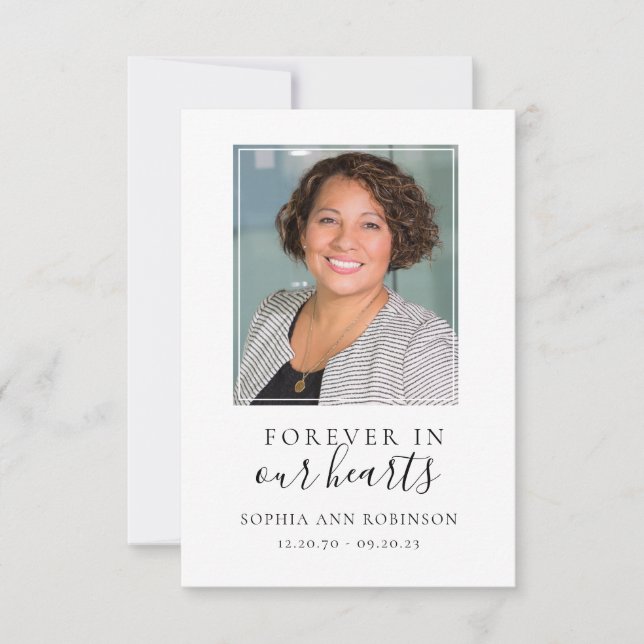 Para siempre en nuestros corazones tarjeta de orac (Anverso)