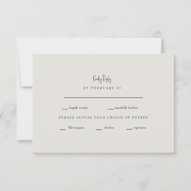Para siempre fiel matrimonio crema RSVP (Anverso)