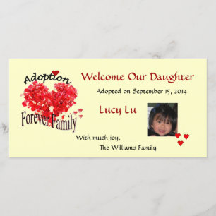 Para siempre invitación de la adopción de la foto