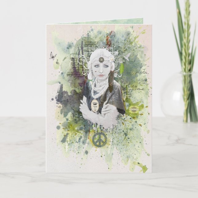 Para siempre tarjeta de felicitación de la paz (Anverso)