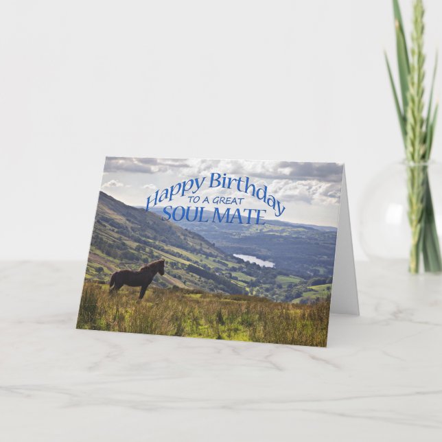 Para Soul mate una tarjeta de cumpleaños de caball (Anverso)