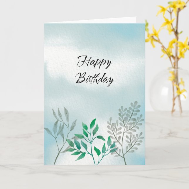 Para su tarjeta de cumpleaños clásica de plantas v (flor amarilla)