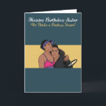 Para tarjeta de cumpleaños de Sister Williams Bada<br><div class="desc">Tarjeta de cumpleaños Williams de la cultura pop moderna. Perfecto para una mujer. Diseño exclusivo para la marca Green Elephant Cards.</div>