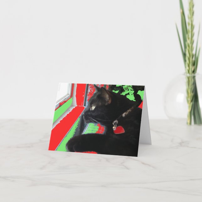 Para tarjeta de Navidad de Santa que espera (Anverso)