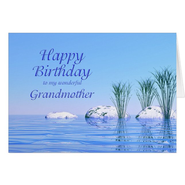 Para tu abuela, un Spa como, cumpleaños azul (Anverso (Horizontal))