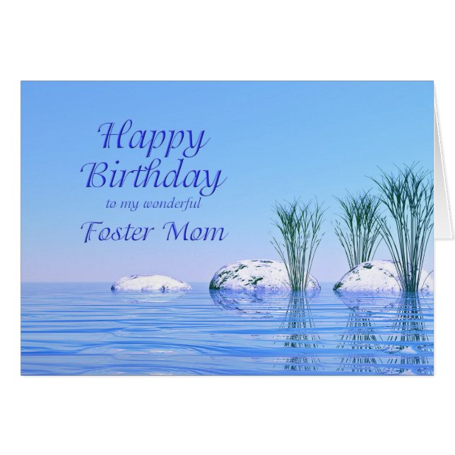 Para tu mamá, un spa como, cumpleaños azul (Anverso (Horizontal))