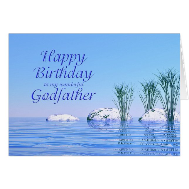 Para tu padrino, un Spa como, cumpleaños azul (Anverso (Horizontal))