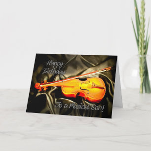 para un hijo, tarjeta de cumpleaños musical con un