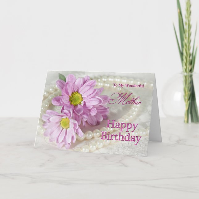 Para una madre, una tarjeta de cumpleaños con mari (Anverso)