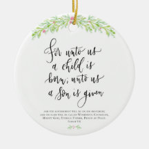 Para Unto Us un niño nace adorno navideño