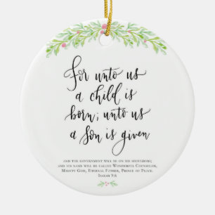 Para Unto Us un niño nace adorno navideño